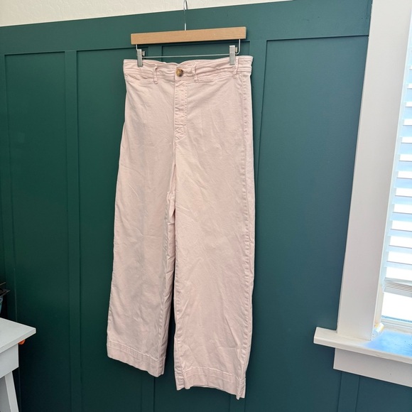 Marine Layer Bridget Slim Wide Leg Crop in Peach Whip - Picture 4 of 9